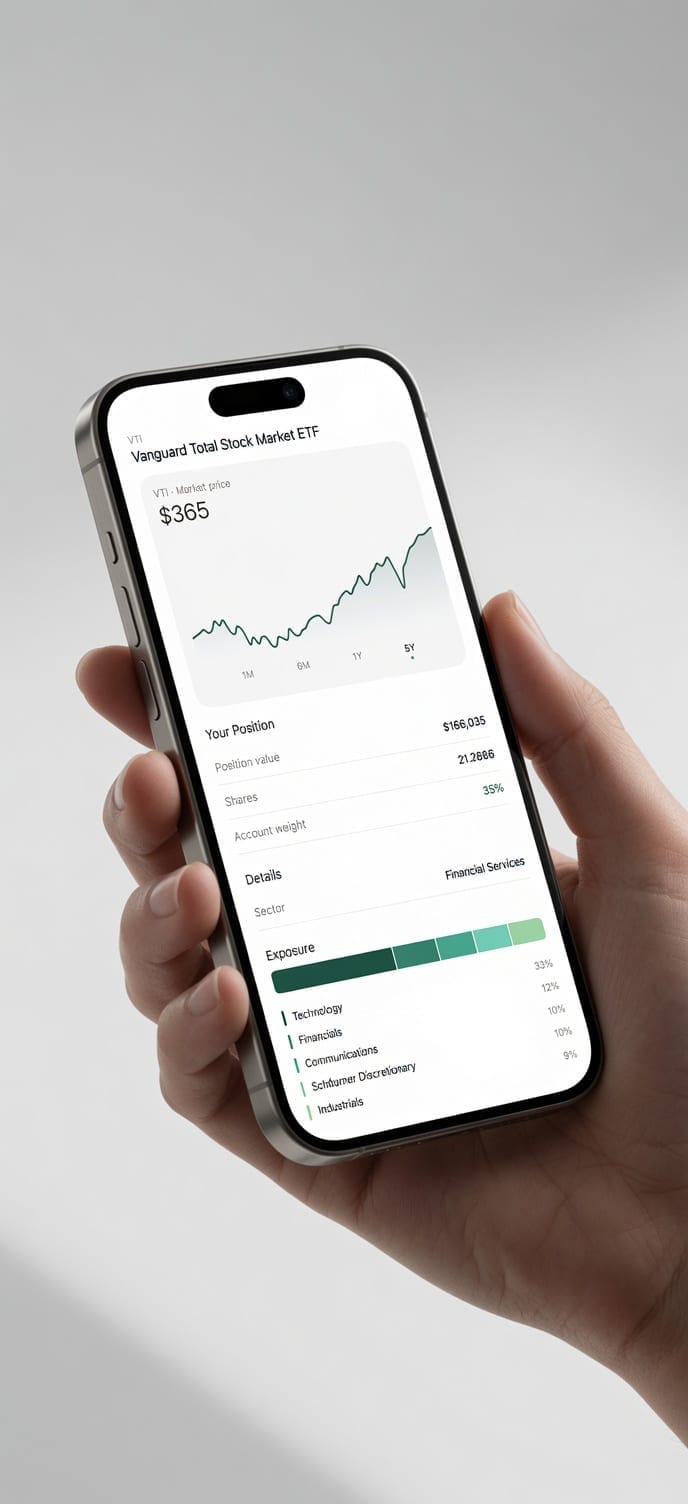 The alooola app showing a portfolio and its holdings